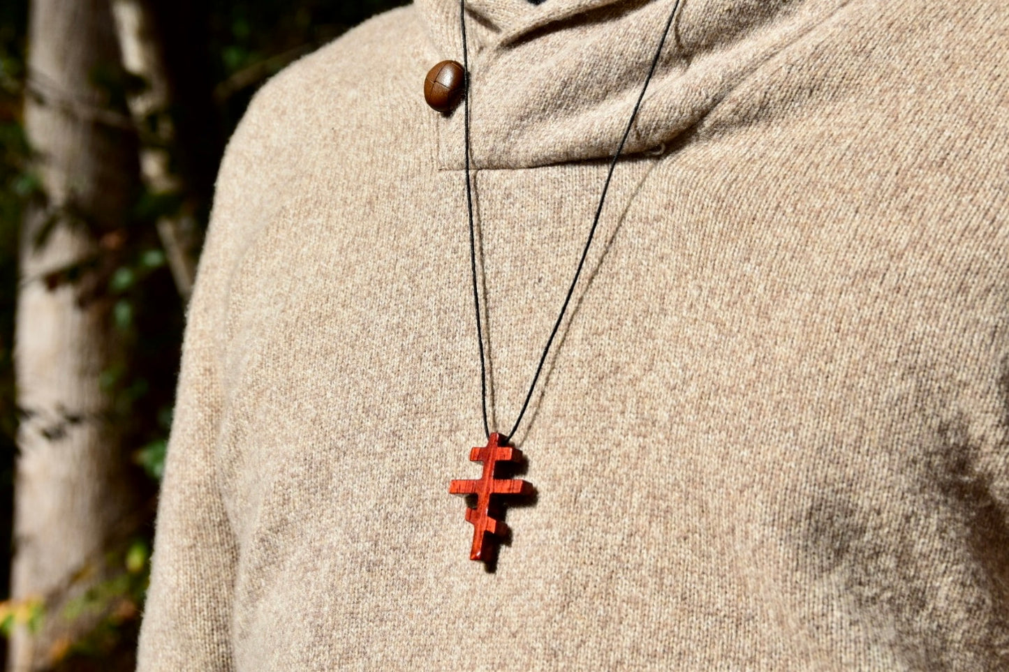 Wooden Cross Necklace