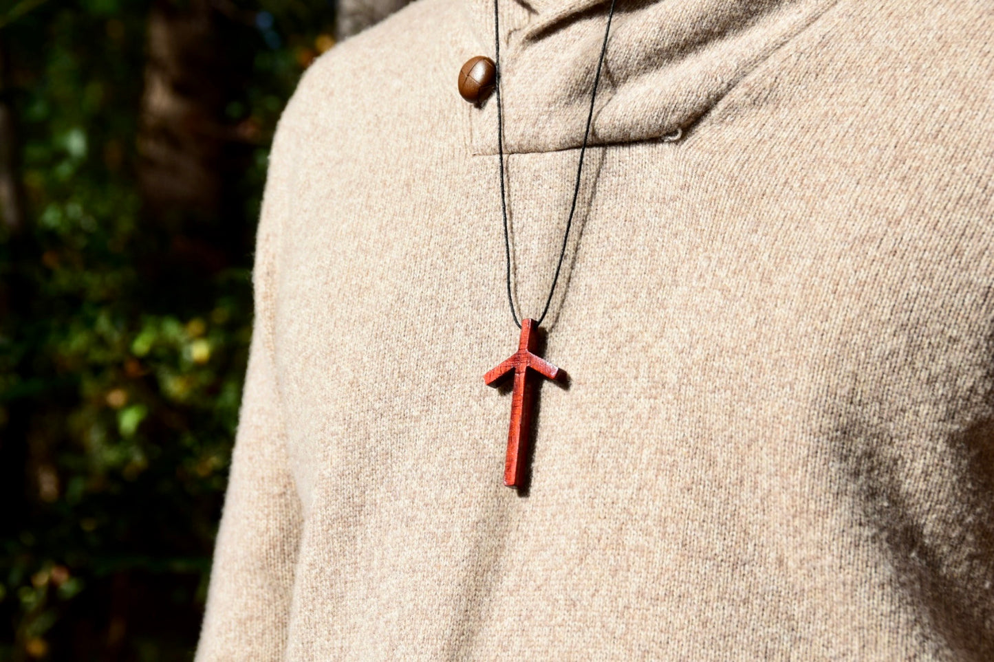 Wooden Cross Necklace